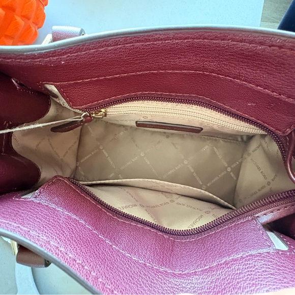 Michael Kors Deep Burgundy Satchel with Gold Accents - Picture 4 of 4